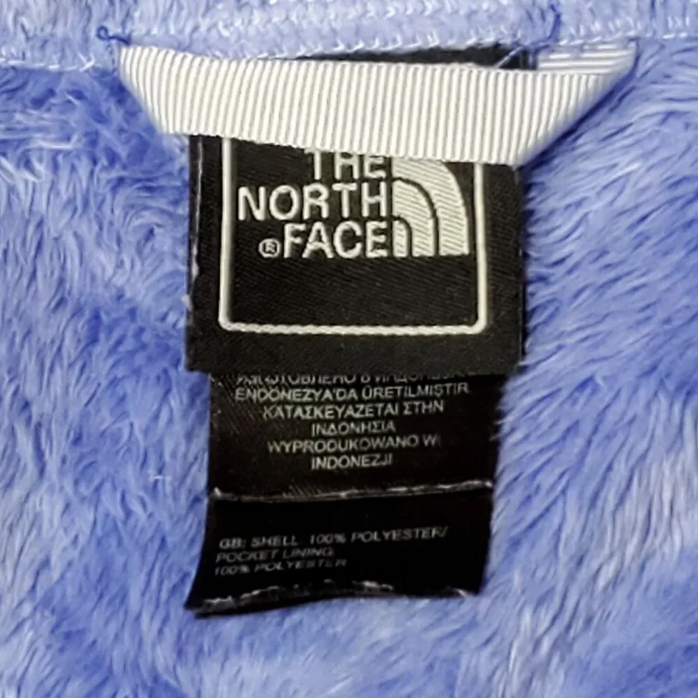 The North Face Girls L 14/16 Denali Fuzzy Jacket With Herringbone Blue